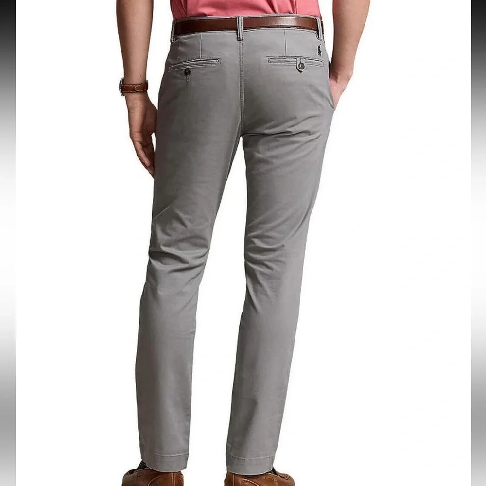 NWT Polo Ralph Lauren Slim Fit Stretch Chino Light Gray Pants - Picture 2 of 5